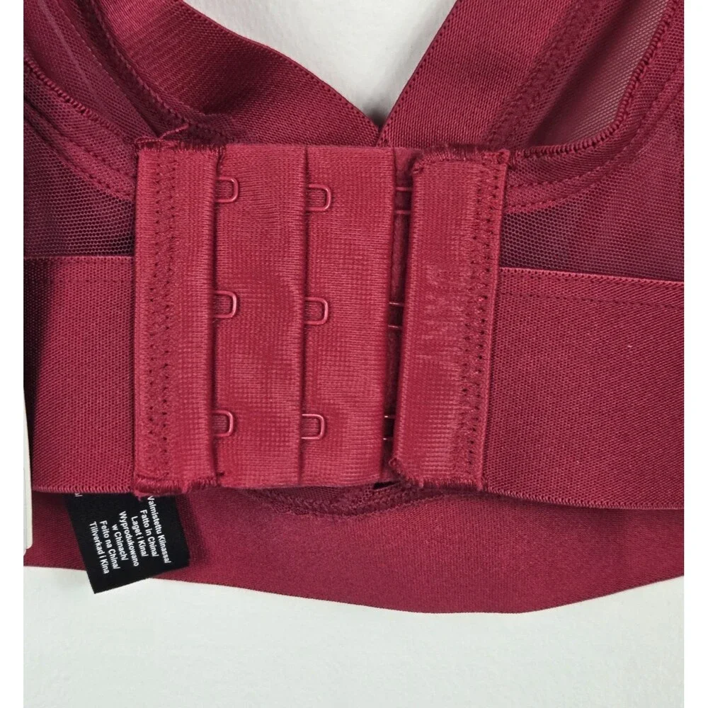 DKNY Women's Size Small Red Soft Cup Triangle‎ Sheers Bralette NWT